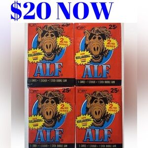 4 PACKS ALF 1987 Topps Trading Cards Wax Pack